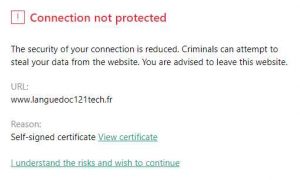 Kaspersky Error when clicking Self-Signed SSL Certifcate Site
